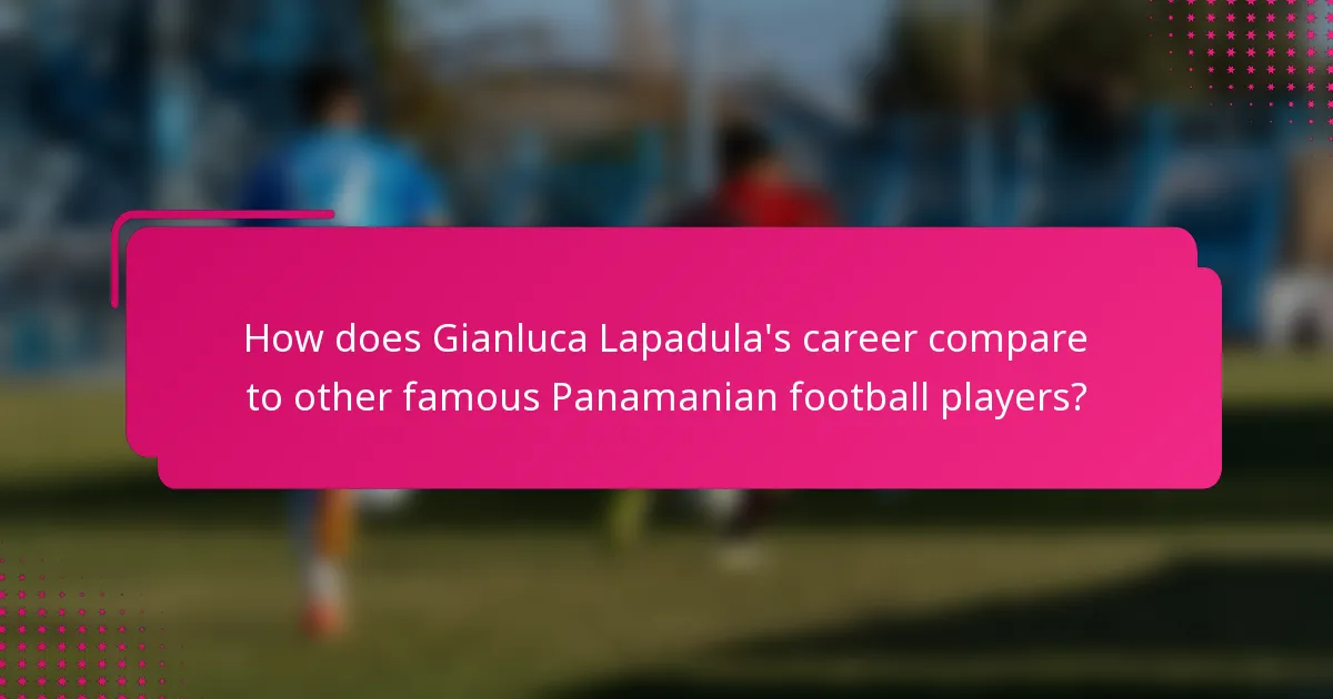 How does Gianluca Lapadula's career compare to other famous Panamanian football players?