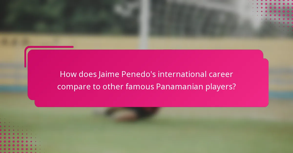 How does Jaime Penedo's international career compare to other famous Panamanian players?
