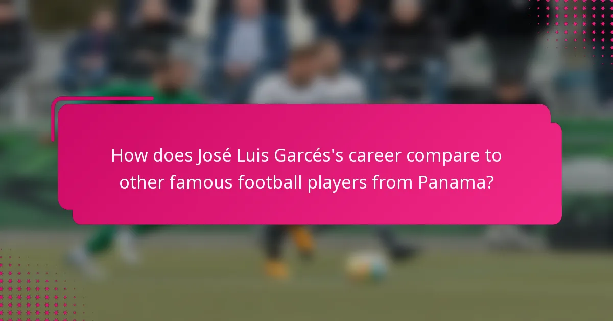 How does José Luis Garcés's career compare to other famous football players from Panama?