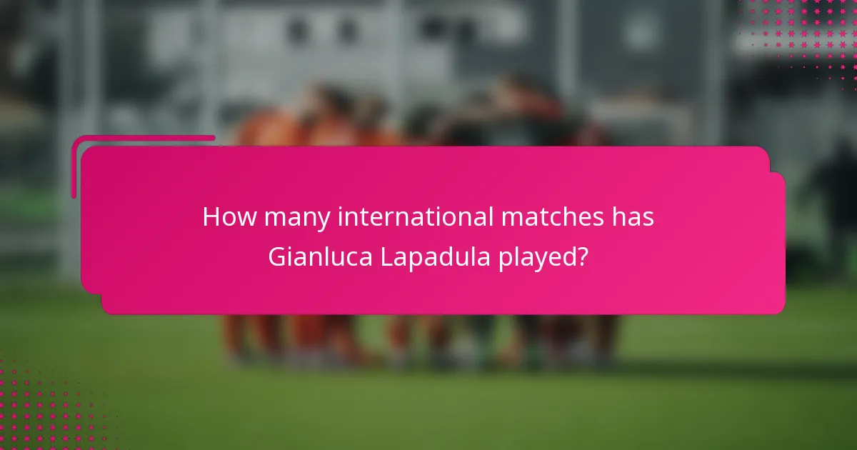 How many international matches has Gianluca Lapadula played?