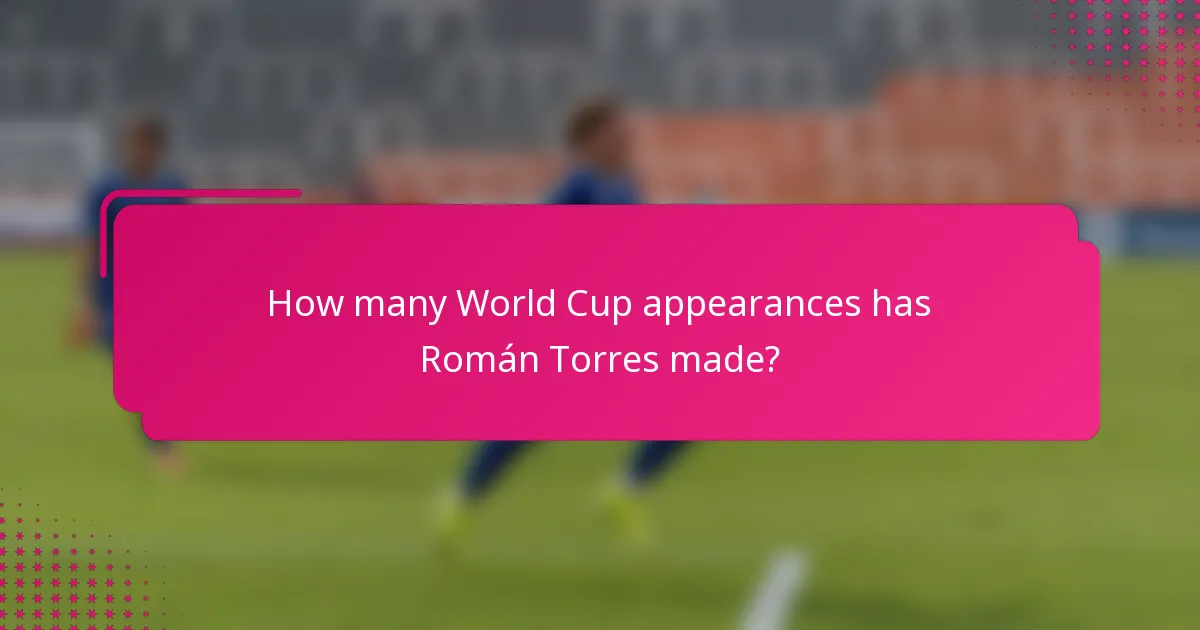 How many World Cup appearances has Román Torres made?