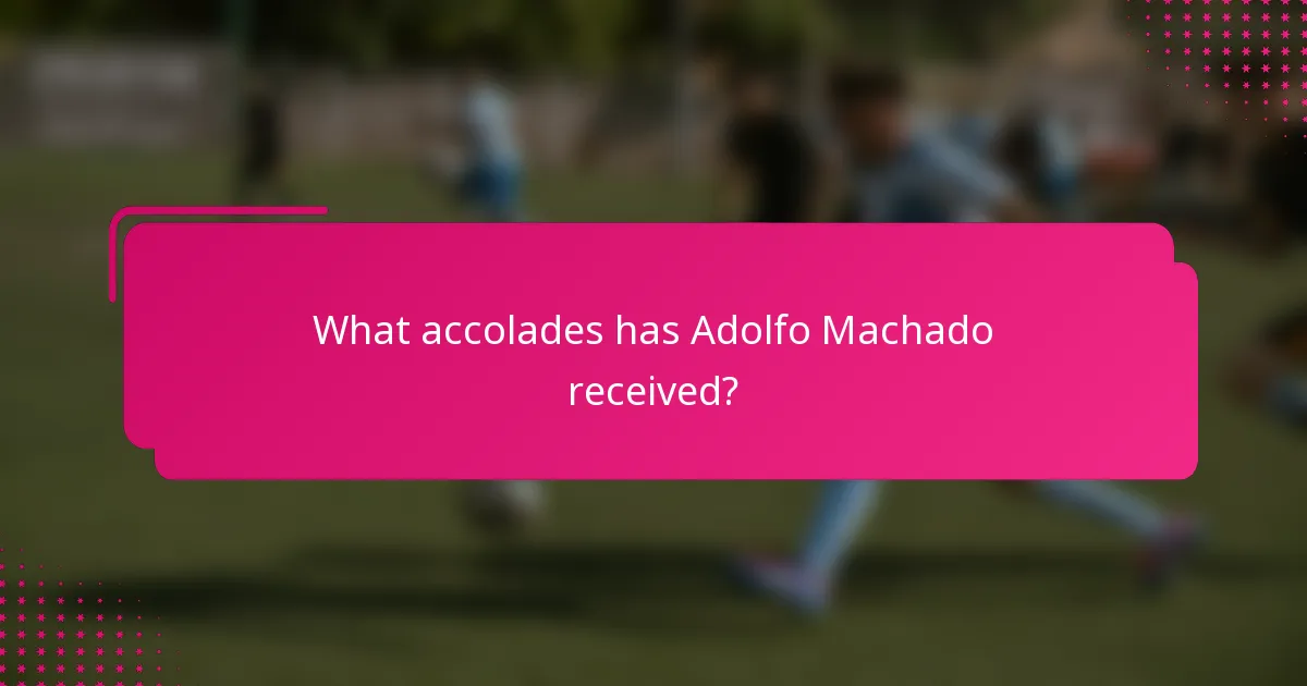 What accolades has Adolfo Machado received?