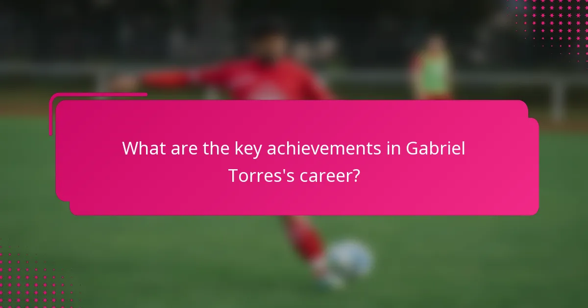 What are the key achievements in Gabriel Torres's career?