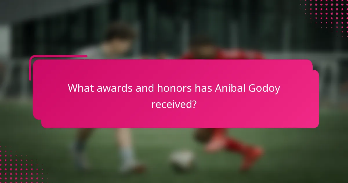 What awards and honors has Aníbal Godoy received?