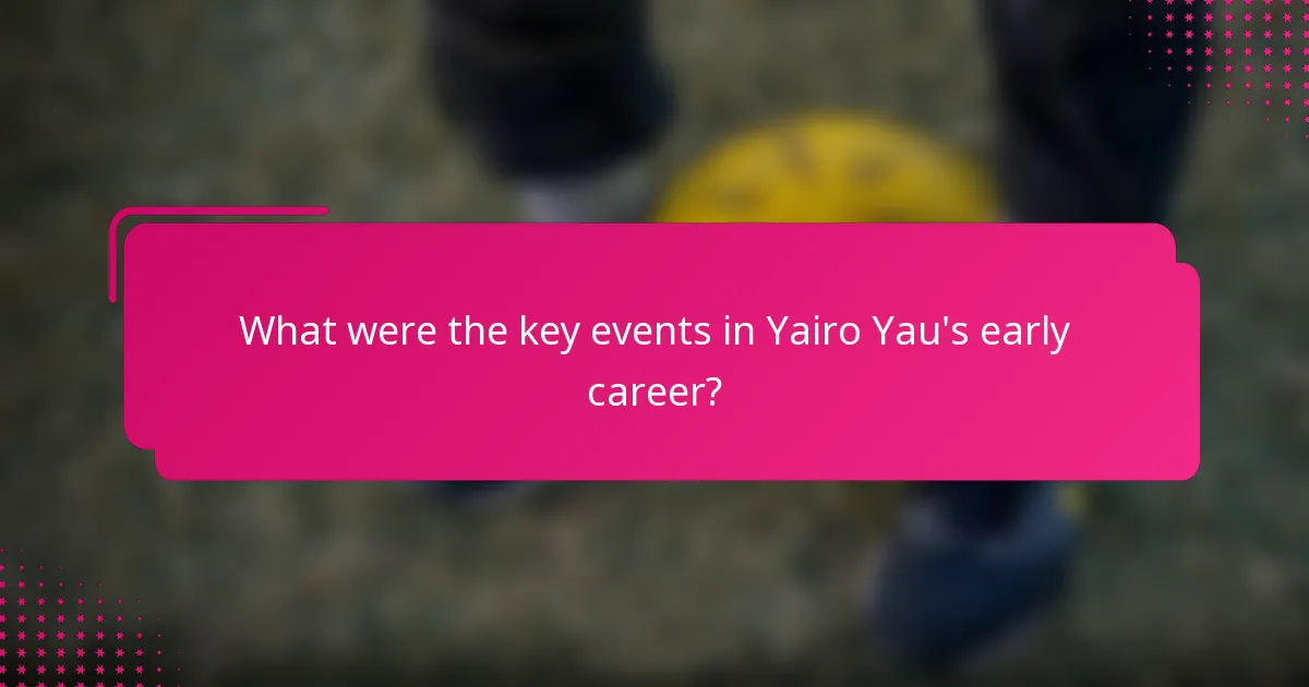 What were the key events in Yairo Yau's early career?